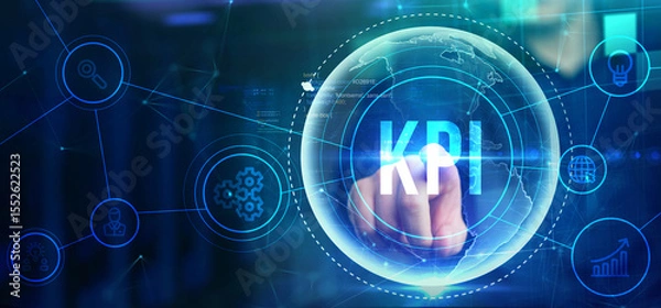 Obraz KPI Key Performance Indicator for Business Concept. Business, Technology, Internet and network concept.