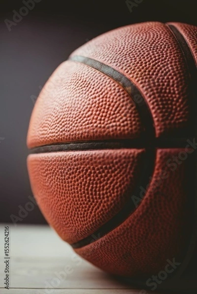 Fototapeta Cropped image of basket ball on table