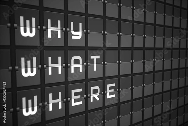 Obraz Questions on black mechanical board