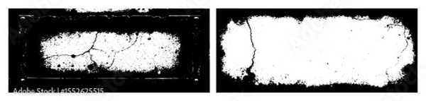 Fototapeta Vector Distressed rectangular frames with cracked textures create vintage borders.