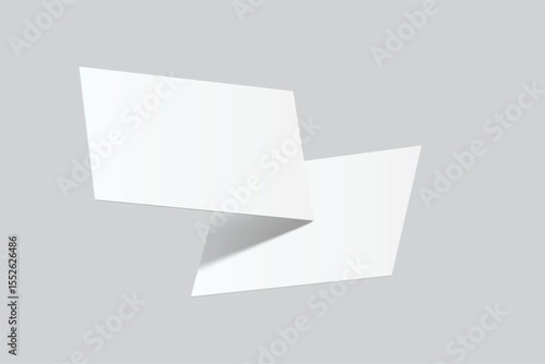 Obraz Vector realistic flying business card mockup template isolated. Empty design for presentation branding, corporate, gift card, play card, game card, note cards, greeting card, invitation, credit card
