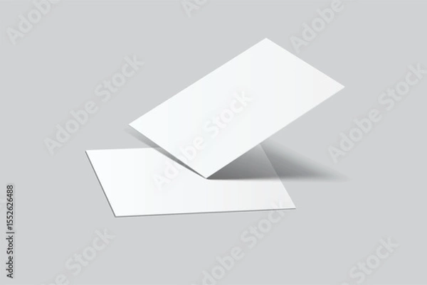 Obraz Vector realistic business card mockup template isolated. Empty design for presentation branding, corporate, gift card, play card, game card, note cards, greeting card, invitation, credit card

