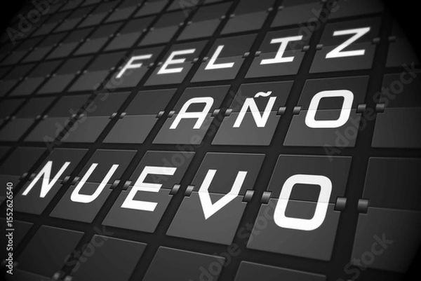 Obraz New year message on black roller board in spanish