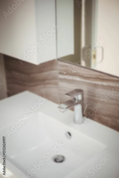 Fototapeta High angle view of modern sink in bathroom