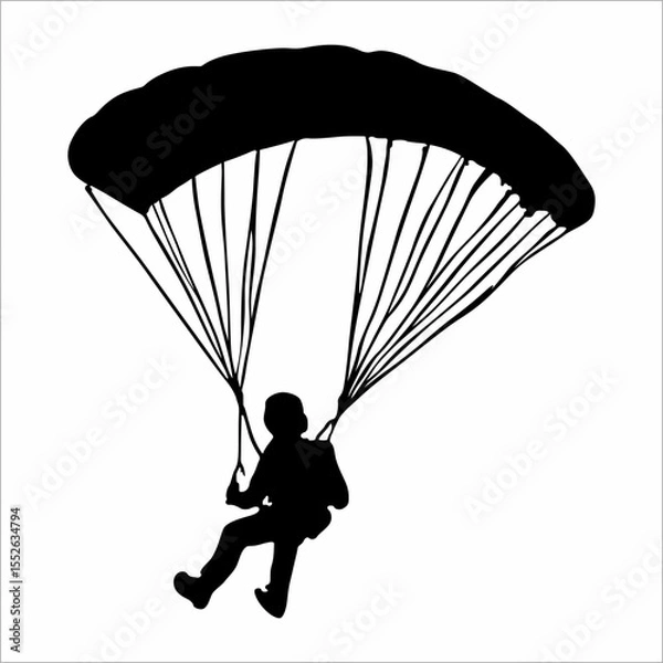 Obraz silhouette of a person parachuting