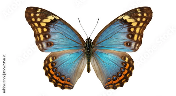 Obraz Stunning Blue Morpho Butterfly Isolated.