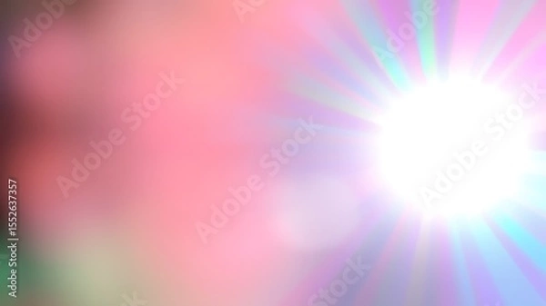 Fototapeta Soft pink and light pastel background with vibrant sunburst effect and color gradient