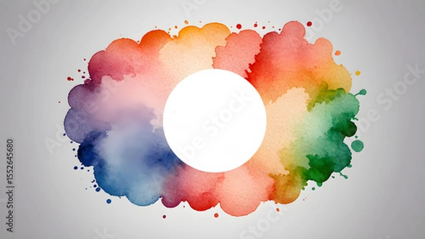 Fototapeta Watercolor template frame design for greeting card. Invitation card template suitable for wedding, greeting, banner, cover. invitation card template design.