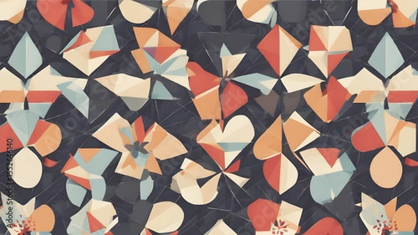 Fototapeta Artifical Intelligence generated seamless floral elements. Abstract Modern Brochure floral Design patterns