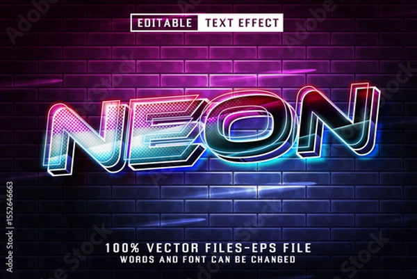 Fototapeta Neon Editable Text Effect