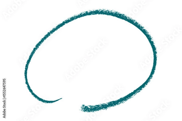 Fototapeta Green pencil highlight circle mark isolated on transparent background