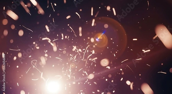 Fototapeta Spark and Light Effect on Dark Background