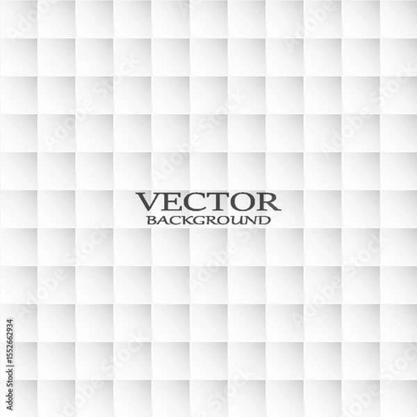 Fototapeta Abstract. Embossed paper square white Background ,light and shadow ,Vector