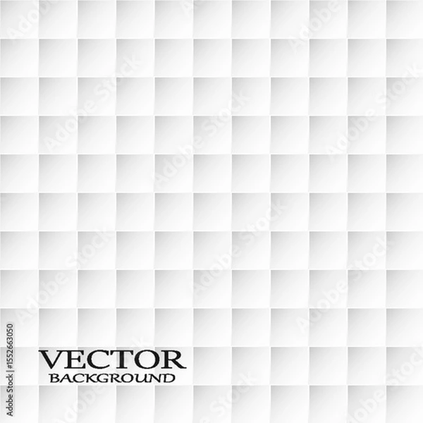 Fototapeta Abstract. Embossed paper square white Background ,light and shadow ,Vector
