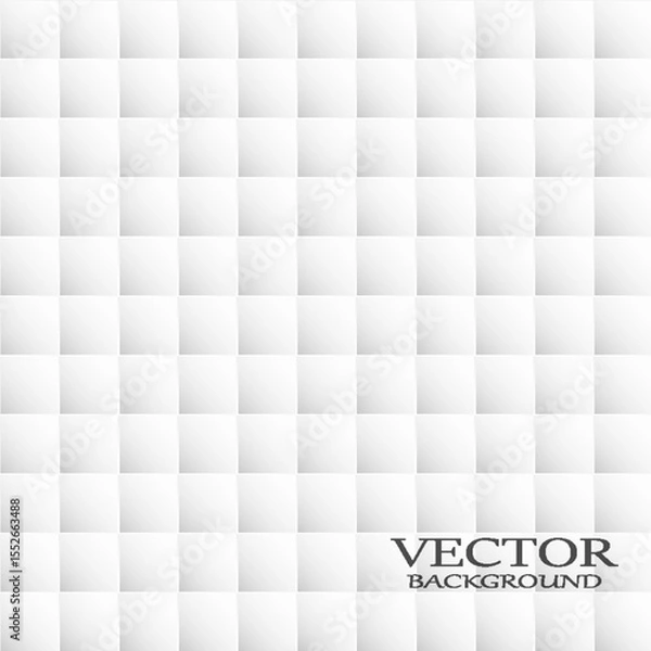 Fototapeta Abstract. Embossed paper square white Background ,light and shadow ,Vector
