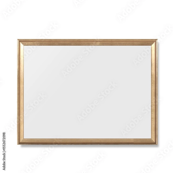 Fototapeta A blank rectangular mirror framed in gold, designed for reflection and decoration.
