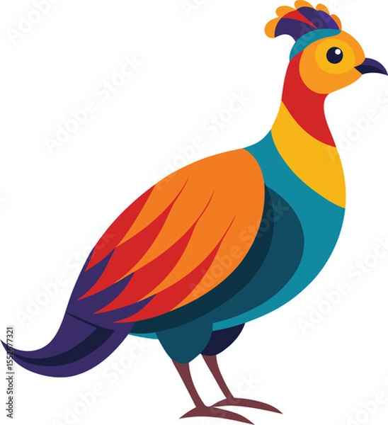 Obraz Cute and colorful vector illustration of Himalayan Monal, Vector graphics design of Himalayan monal, Decorative vector art of Himalayan monal