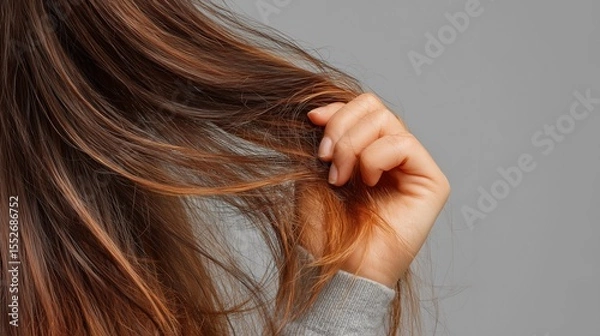 Obraz 日本人の傷んで乾燥した毛先