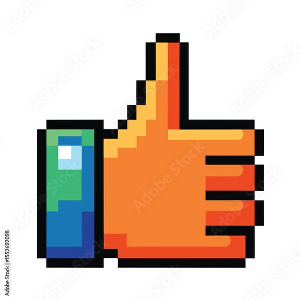 Fototapeta Pixel thumbs up