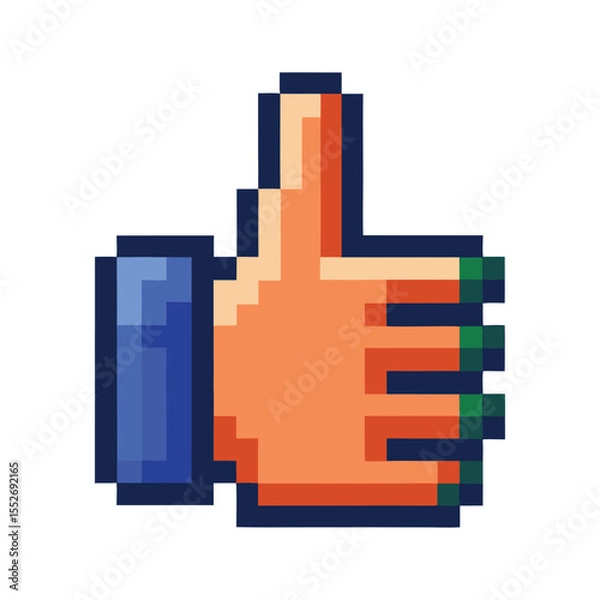 Fototapeta Pixel thumbs up