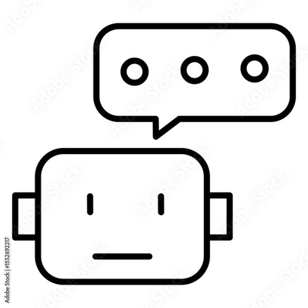 Fototapeta Minimalist Chat Bot Icon