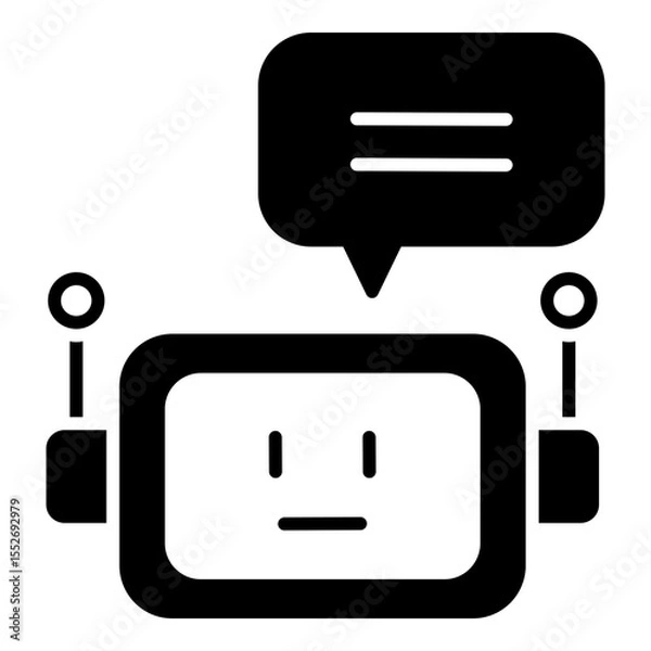 Fototapeta Minimalist Chat Bot Icon