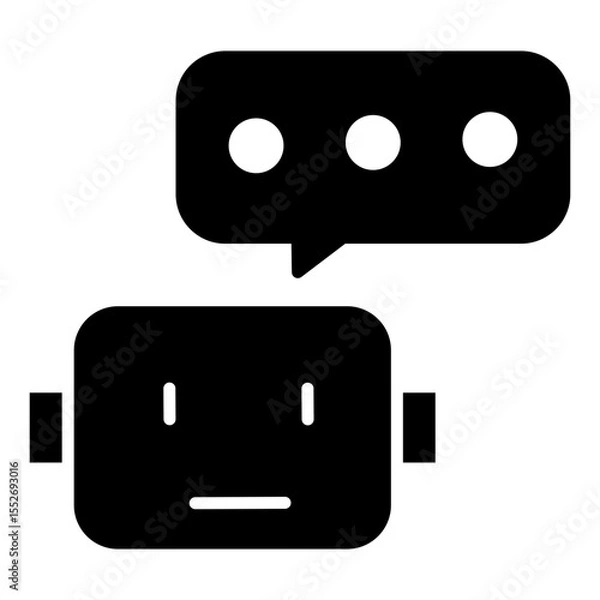 Fototapeta Minimalist Chat Bot Icon