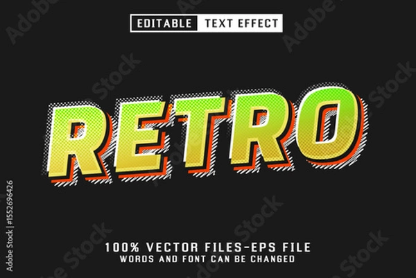 Fototapeta Retro 3d Text - Editable Text Effect