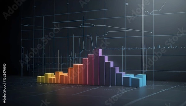 Obraz business graph on a black background
