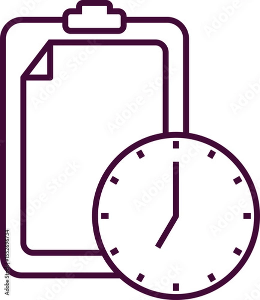 Fototapeta Time And Clock Line Icon Element