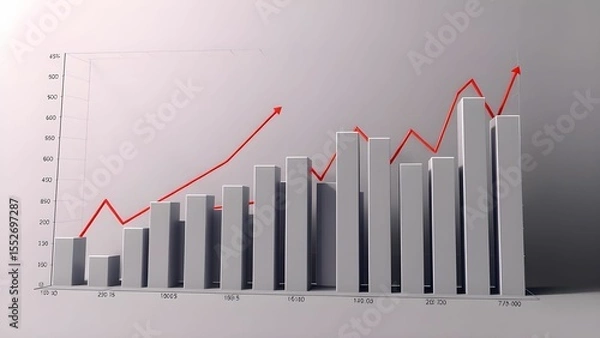 Obraz business graph with arrow