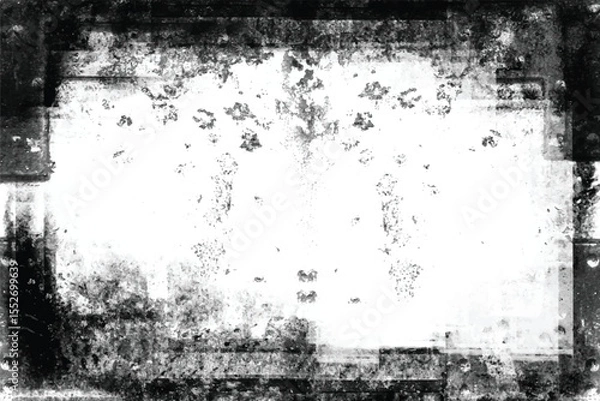 Fototapeta Black and white grungy abstract background. Grungy frame
