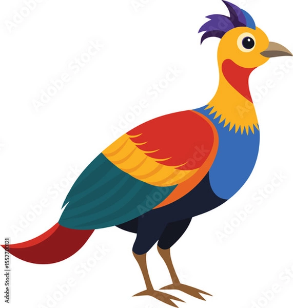 Obraz Cute and colorful vector illustration of Himalayan Monal, Vector graphics design of Himalayan monal, Decorative vector art of Himalayan monal