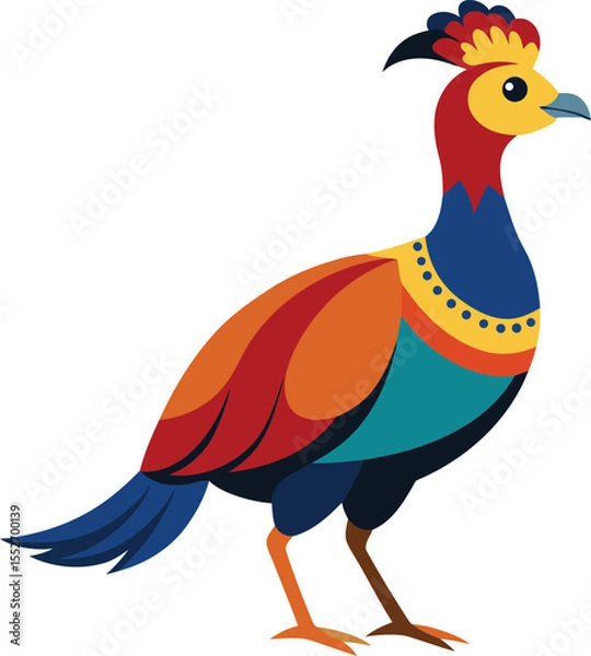 Obraz Cute and colorful vector illustration of Himalayan Monal, Vector graphics design of Himalayan monal, Decorative vector art of Himalayan monal