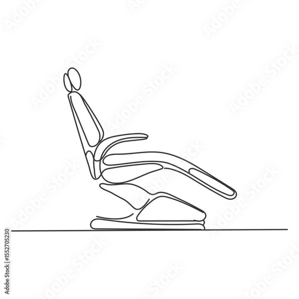 Fototapeta Dentist chair icon. Linear vector illustration from dental care collection. Outline dentist chair icon vector. Thin line symbol for use on web and mobile apps, logo, print media.