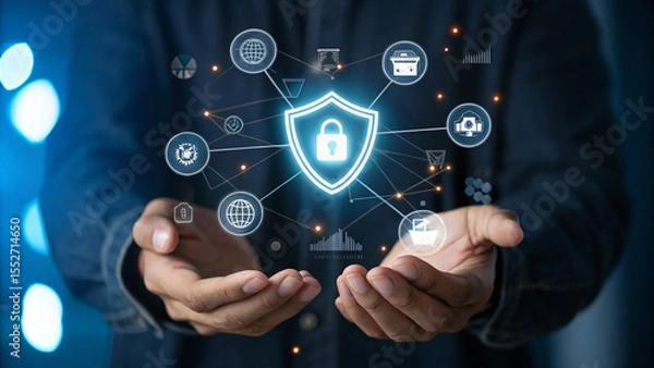 Fototapeta Protecting Digital Assets, A Shield for the Modern Economy, Cyber Security