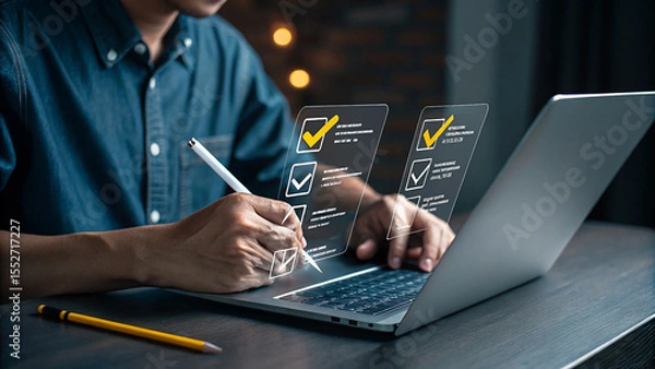 Fototapeta Digital documents management system, Document Management