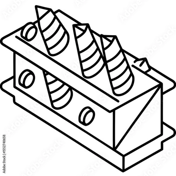 Obraz Minimalist Screw Storage Line Art Vector