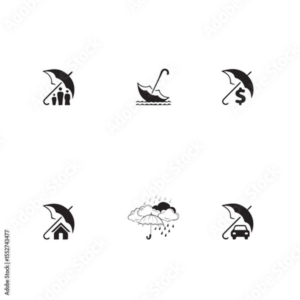 Fototapeta Group umbrella vector design