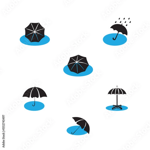 Fototapeta Group umbrella vector design