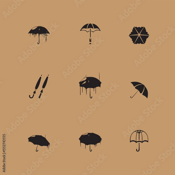 Fototapeta Group umbrella vector design