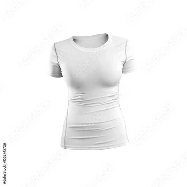 Obraz A plain white short-sleeve t-shirt, suitable for casual wear or as a base layer for various outfits.