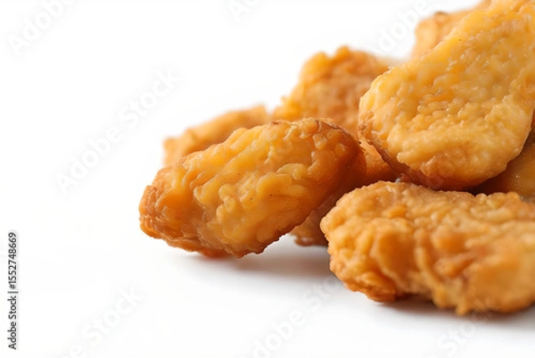 Obraz Close up Fried chicken nuggets on white