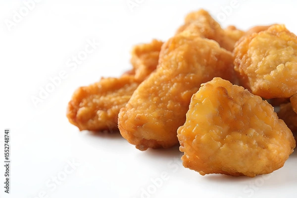 Obraz Close up Fried chicken nuggets on white