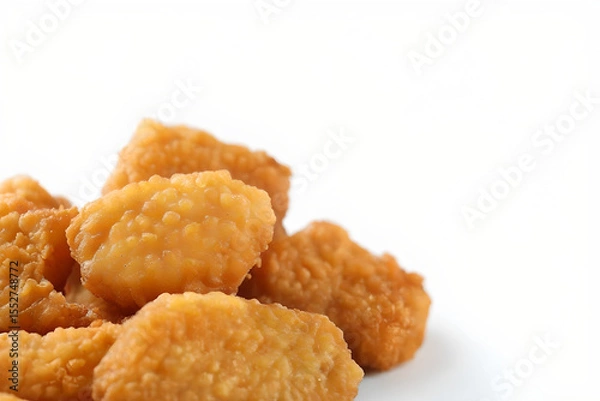 Obraz Close up Fried chicken nuggets on white