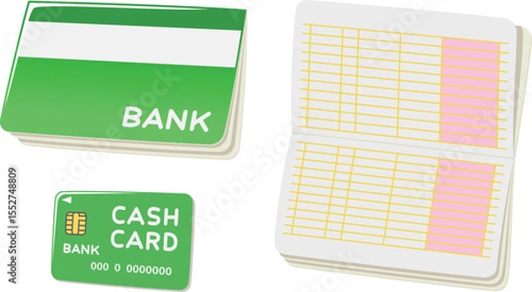 Obraz 預金通帳とキャッシュカード
