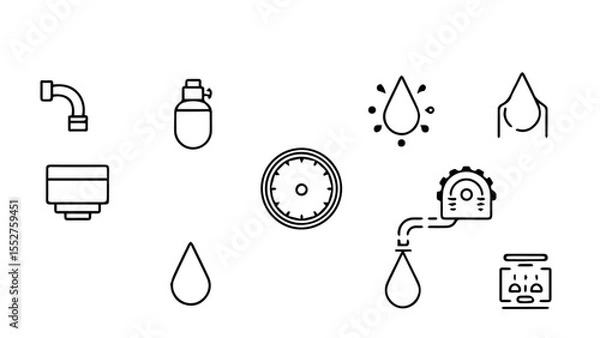 Fototapeta Vector Line Icons of Water Infrastructure and Sensor Technology
ecology icons set
