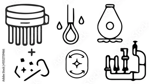 Fototapeta Icon Set of Smart Water Safety Alerts and Automation set of beer bottles