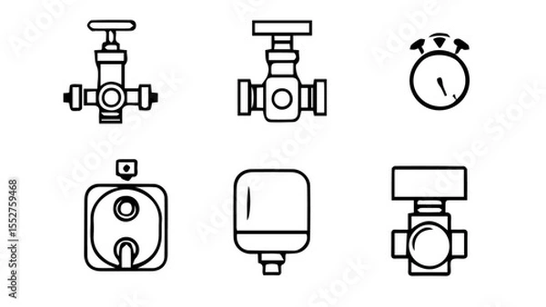 Fototapeta App Notifications and Mobile Alerts for Water Safety nmset of icons for web design