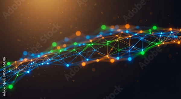 Fototapeta Abstract network formation representing connectivity and data exchange